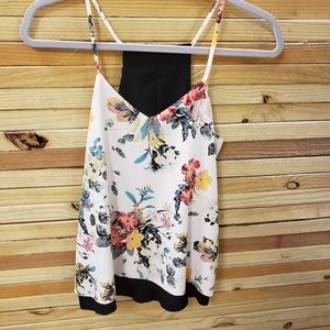 Floral Spaghetti Strap Tank Lined